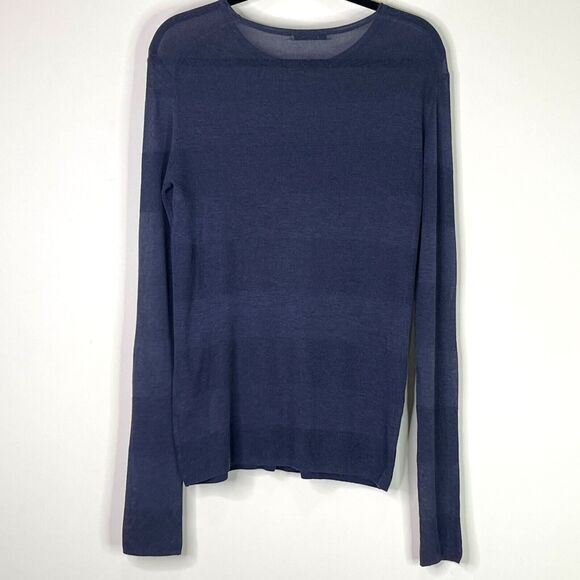 Alexander Wang Navy Knit Striped Long Sleeve Top Women's Size Medium - Picture 7 of 8